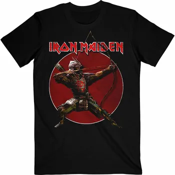 Pánské tričko Iron Maiden tričko, Senjutsu Eddie Archer Red Circle Black, pánské M