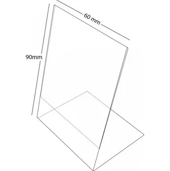 Plastový stojánek L 90 x 60 na výšku čirý 90 x 60 na výšku čirý - 1 ks