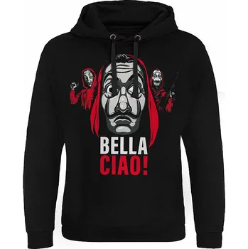 Pánská mikina La Casa De Papel mikina, Bella Ciao! Hoodie Black, pánská L