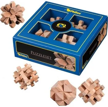 Desková hra Set 4 dřevěných hlavolamů Philos