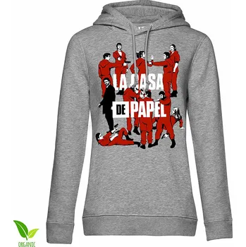 Dámská mikina La Casa De Papel mikina, La Pandilla Hoodie Organic Girly Grey, dámská XL