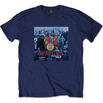 Pánská móda The Beatles tričko, Sgt Pepper Navy Backprint, pánské L