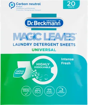 Prací prášek Dr. Beckmann Magic Leaves Intense Fresh Universal ubrousky na praní 20 ks