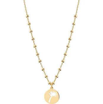 Náhrdelník Pozlacený stříbrný náhrdelník - pampeliška, kuličky - AP532-7210