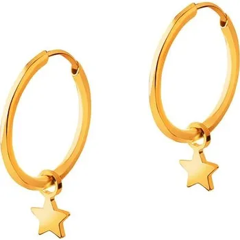 Náušnice Zlaté náušnice - hvězdy, kroužky 14 mm - AP531-5429