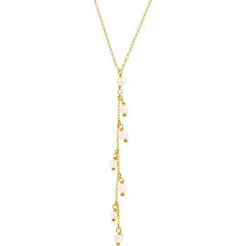 Náhrdelník Zlatý náhrdelník s perlami, anker - kuličky - AP534-5051