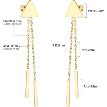 Náušnice Dlouhé visací náušnice z nerezové oceli - 177G