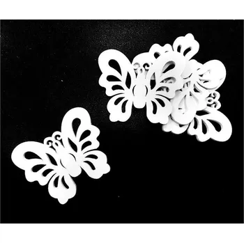 Dřevěná dekorace závěs 6x5cm - Motýl, bílý, 2ks