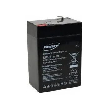 Záložní baterie Baterie svítidlo Johnlite vysavač Halogen svítidlo 6V 5Ah (nahrazuje 4Ah 4,5Ah) - Powery 5Ah