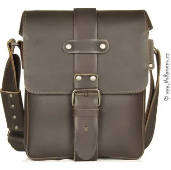 Malá kožená taška Aunts and Uncles přes rameno Percy tmavě hnědá