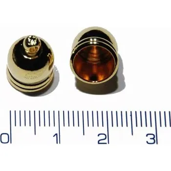 Materiál na výrobu šperku Koncovka válcovitá s očkem 13x10mm, otvor 1,5mm (pozlaceno)