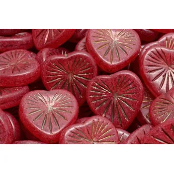 Korálek Korálky Kiwi Srdíčka č.2387 (18x18mm)