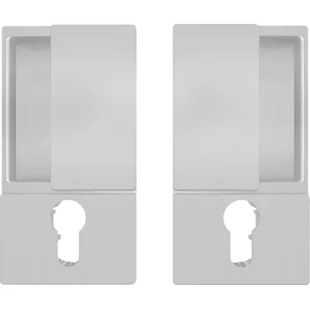 Dveřní kování AGB - MUŠLE WAVE na otočné dveře PZ PZ otvor pro vložku STM - Stříbrná matná