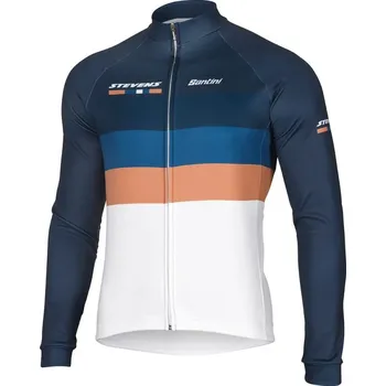 cyklistický dres STEVENS DRES AERO EQUIPE MODRO/BÍLO/ZLATÝ DLOUHÝ RUKÁV L