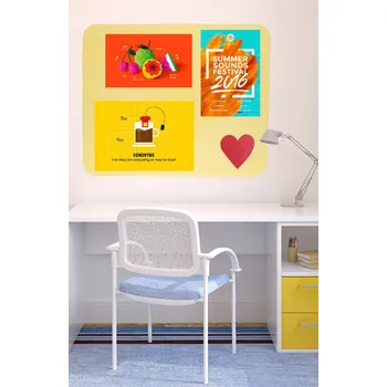 Kancelářský nábytek Pěnová samolepicí nástěnka - obdélník se srdíčkem