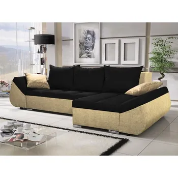 Sedací souprava Rohová sedačka RYKER 5, černá/krémová +možnost VÝNOSU + vyzvednutí ZDARMA