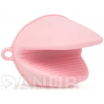 Silikonová chňapka - žabka - růžová