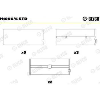 Kliková hřídel Hlavní ložiska klikového hřídele GLYCO H1056/5 STD