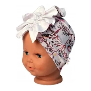 BABY NELLYS Dětská čelenka Turban Motýlci, růžová, vel. 2 - 3 roky; 92/98 (18-36m)