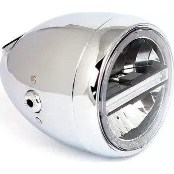 Osvětlení pro motocykl Přední homologované led motocyklové světlo DAYTONA LED HEADLIGHT NEOVINTAGE barva chromová