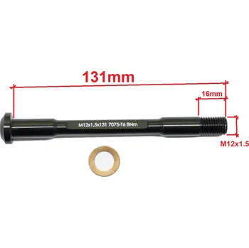 Náboj kola Pevná osa náboje Alu CNC Superlight , přední 12mm x 1,5 - 16mm, délka 131mm