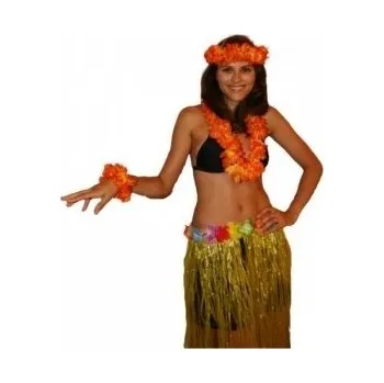 Karnevalový doplněk Havajský Lei set - oranžové květy