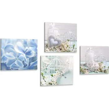 Obraz Dovido Set obrazů vojtěšky s modrou květinou