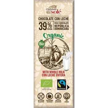 Čokoláda SOLÉ Bio mléčná čokoláda 39 % SOLÉ 25 g