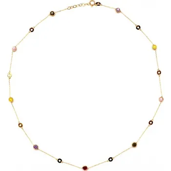 Náhrdelník Moderní náhrdelník s barevnými zirkony