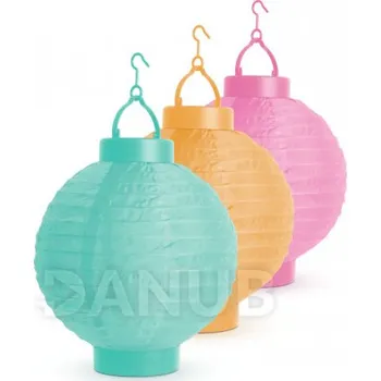 Solární lampion - 3 barev - studená bílá LED - 21 cm