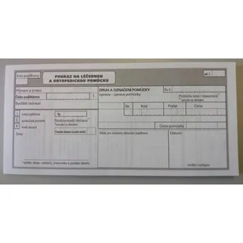POUKAZ na léčebnou a ortopedickou pomůcku, 100 ks