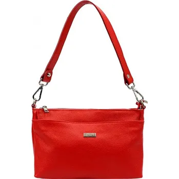 Kožená kabelka MiaMore 01-016 DOLLARO - červená