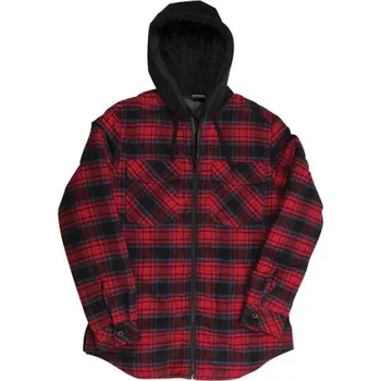 Pánská casual bunda Burnside Pánská flanelová bunda BU8620 Red - Navy -Checked XXL