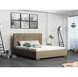 Čalouněná postel DANGELO 1 160x200 cm, béžová látka + vyzvednutí ZDARMA