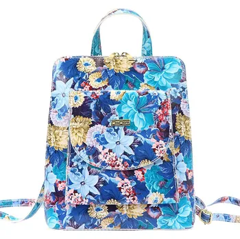 Městský batoh MiaMore 6 l modrý s květy