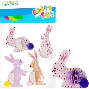 samolepka Nálepky papírové 4ks Zajíček 3D