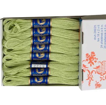 Příze Snový svět 6222 - Bavlněná vyšívací příze Mouline žlutozelená