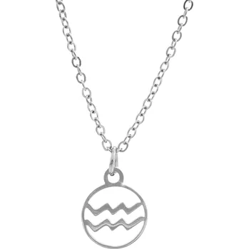 Náhrdelník JSB bijoux s.r.o. Ocelový náhrdelník prořezávané znamení zvěrokruhu Vodnář bez krystalů