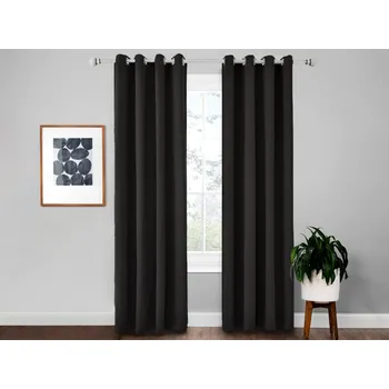 Bytový textil XPOSE® Zatemňovací závěsy HADES - černý 140x250 cm 2ks, + Prodloužená možnost vrácení zboží do 50 dnů