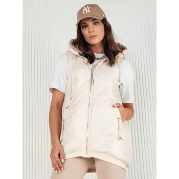 Dámská vesta Dstreet Zajímavá bílá dámská prošívaná vesta Coline