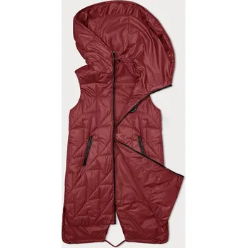 Dámská vesta Červená prošívaná dámská vesta s asymetrickou spodní částí S'West (B8237-4) odstíny červené XXL (44)