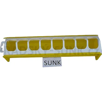 Pro ptáka Žlabové kuřecí krmítko, žluté, plastové - 30 cm