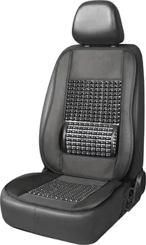 Potah sedadla AMiO Dřevěný kuličkový masážní potah sedadla s bederní opěrkou černý