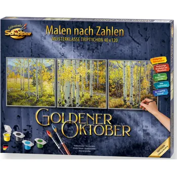 Desková hra Schipper Malování podle čísel - Zlatý Říjen - Goldener Oktober- Triptych