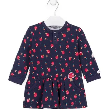 Kojenecké šaty ŠATY LOSAN S MUCHOMŮRKAMI, MODRÉ Velikost: 68