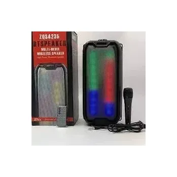 Karaoke zqs 4235+bluetooth karaoke reproduktor+mikrofon (Přenosný bluetooth reproduktor, sloupový světelné efekty.)