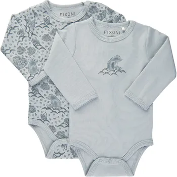 Kojenecký body BODY FIXONI KOJENECKÉ 2 KS, SE ZVÍŘÁTKY, MODRÉ Velikost: 62