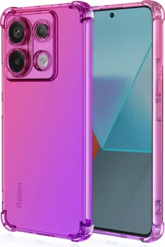 Pouzdro na mobilní telefon TopQ Shock pro Xiaomi Redmi Note 13 Pro 5G duhové růžové/fialové