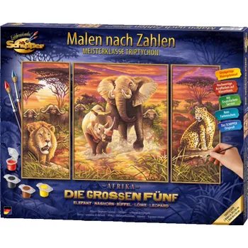 Desková hra Schipper Malování podle čísel - Velká pětka - Die Grossen Fünf - Triptych