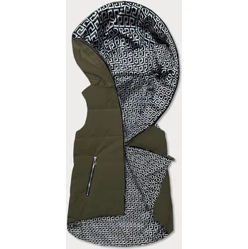 Dámská vesta Oboustranná dámská vesta v khaki barvě (R8006) odstíny zelené 48